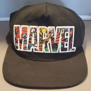 Bioworld Marvel Comic Logo Sublimated Bill Snapback Adult Black Cap